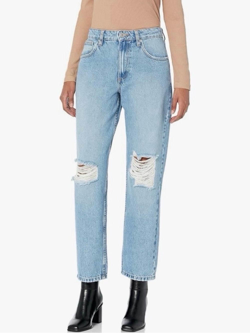 NWT The Drop Light Blue Distressed Boyfriend Jeans for Women